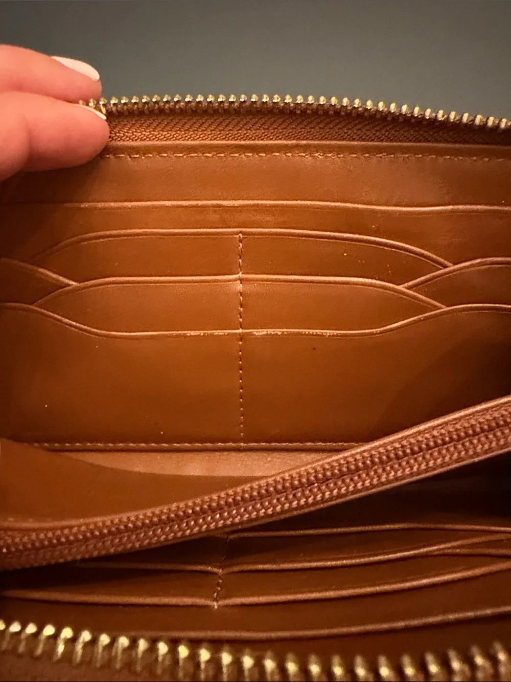 Cole Haan Tan Leather Zip Wallet